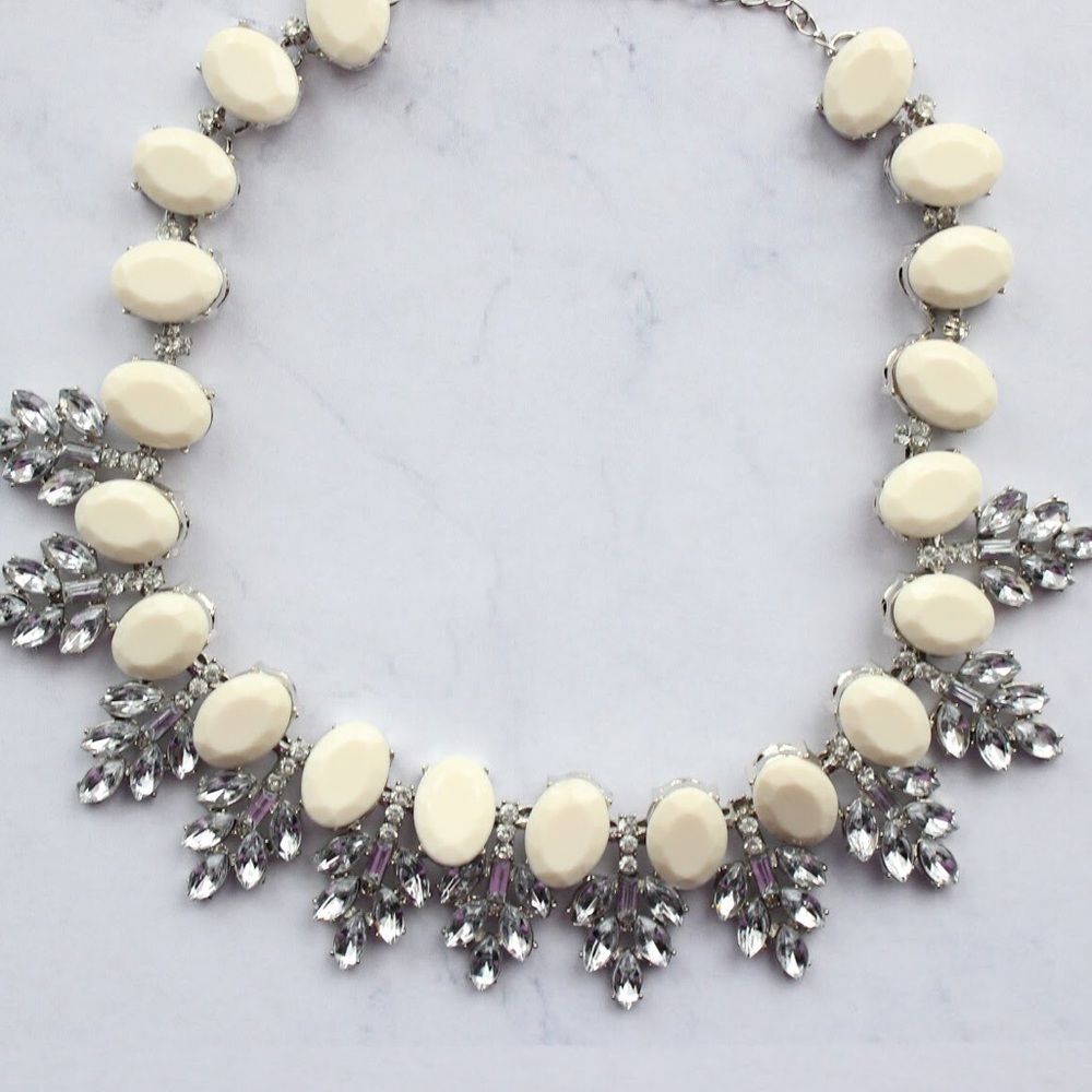 Crystal & Ivory Statement Necklace - Picture 5 of 7